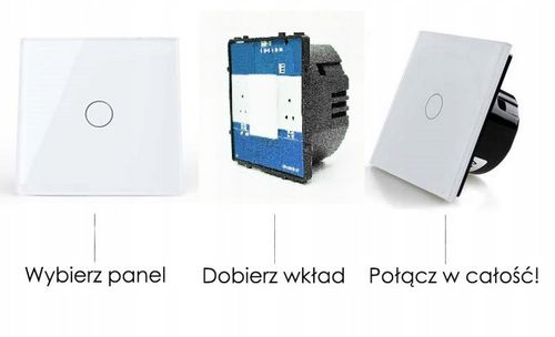 Wkład Moduł Włącznik Przełącznik Dotykowy Światła Pojedynczy LED fi60 na Arena.pl