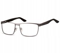 Męskie Okulary Oprawki KOREKCYJNE zerówki Optyczne SUNOPTIC Grafit METALOWE