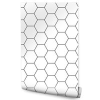 Tapeta Do Salonu SZEŚCIOKĄTY Wzór Geometryczny 3D