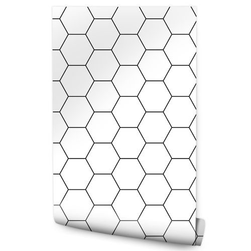 Tapeta Do Salonu SZEŚCIOKĄTY Wzór Geometryczny 3D na Arena.pl