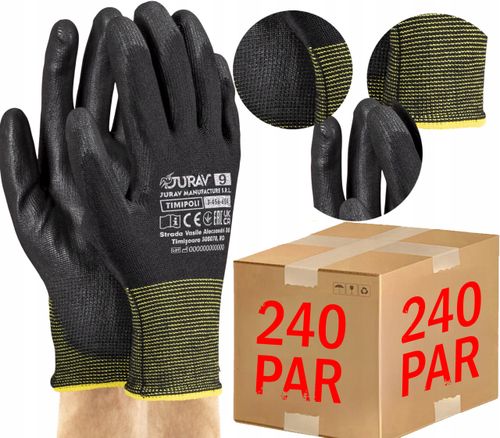rękawice robocze czarne j-timipoli_bb9-l - 240 par na Arena.pl
