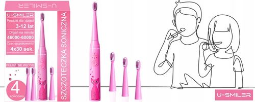 Szczoteczka Soniczna Elektryczna Dla Dzieci Do Zębów 3-12 Lat + 4 na Arena.pl