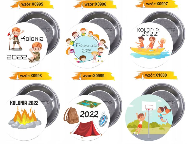 Przypinki buttony KOLONIE LETNIE 2022 zdjęcie 4