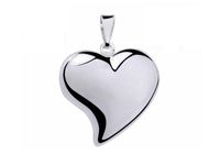 ELEGANCKI KLASYCZNY SREBRNY WISIOREK DUŻE GŁADKIE SERCE SERDUSZKO HEART