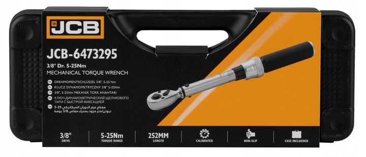 KLUCZ DYNAMOMETRYCZNY Z BLOKADĄ ETUI CERTYFIKAT KALIBRACJI 5-25NM 3/8'' JCB zdjęcie 5