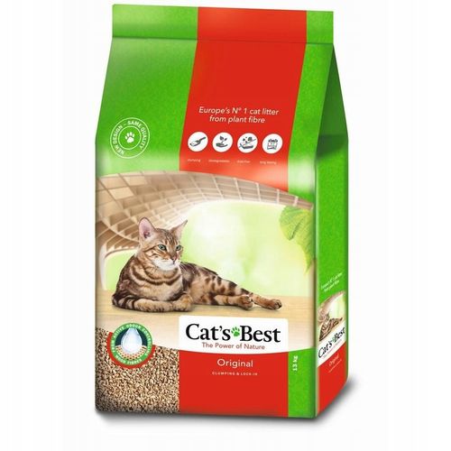 CAT'S BEST ORIGINAL 30L ŻWIREK DREWNIANY DLA KOTA ZBRYLAJĄCY 13kg na Arena.pl