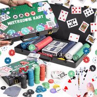 POKER ZESTAW DO GRY W POKERA TEXAS 300 SZT ŻETONÓW WALIZKA KARTY
