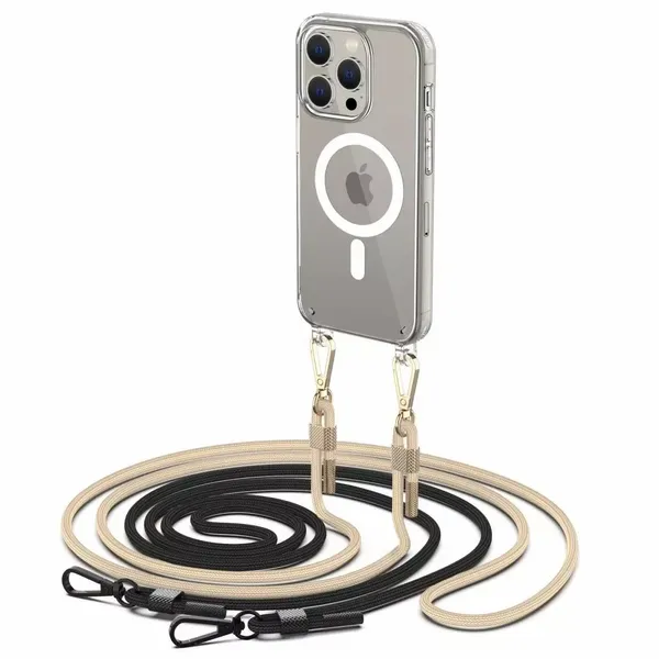 Etui Flexair Chain Magsafe do Apple iPhone 15 Pro Black & Beige zdjęcie 1