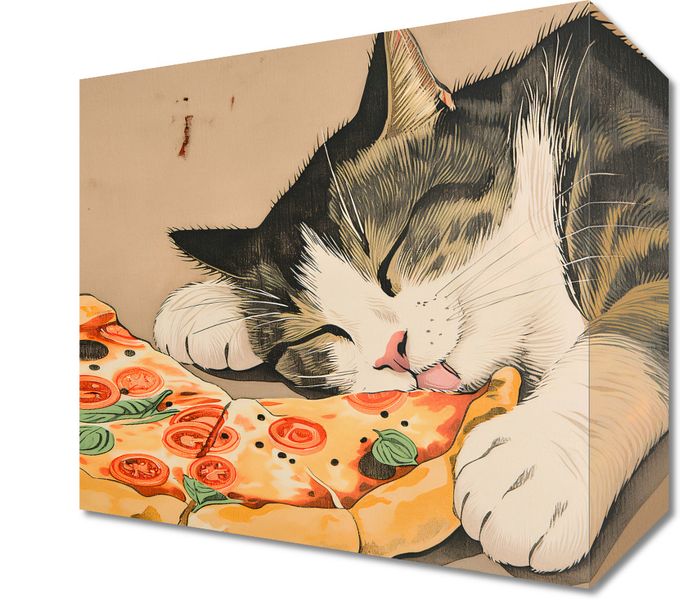Obraz 20x20cm Pizza Dla Kota zdjęcie 1