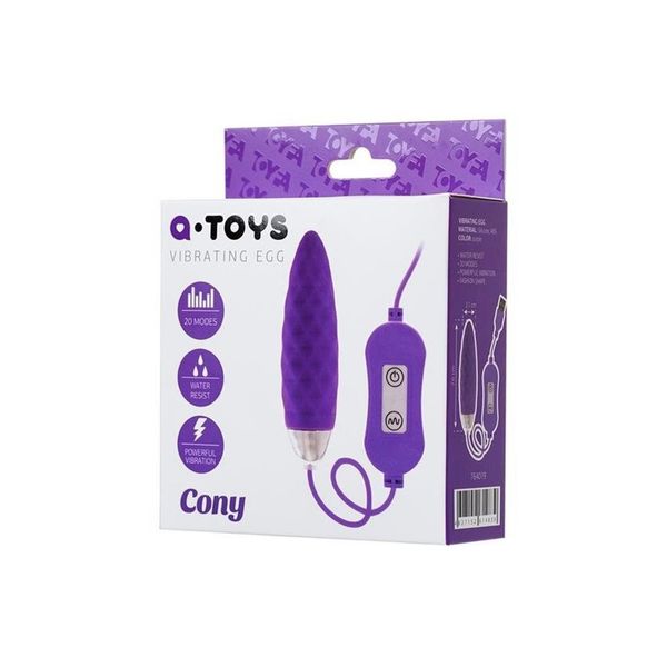 A-TOYS, Vibro egg 'Cony', with control panel, silicone, violet zdjęcie 1