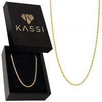 PIĘKNY ZŁOTY SKRĘCANY ŁAŃCUSZEK SINGAPUR 50 CM ZŁOTO 585 NA PREZENT