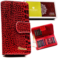 portfel damski skórzany ptn cr-76116-0428 red