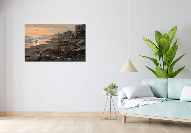 Obraz 100x60cm Mewy po Burzy zdjęcie 2