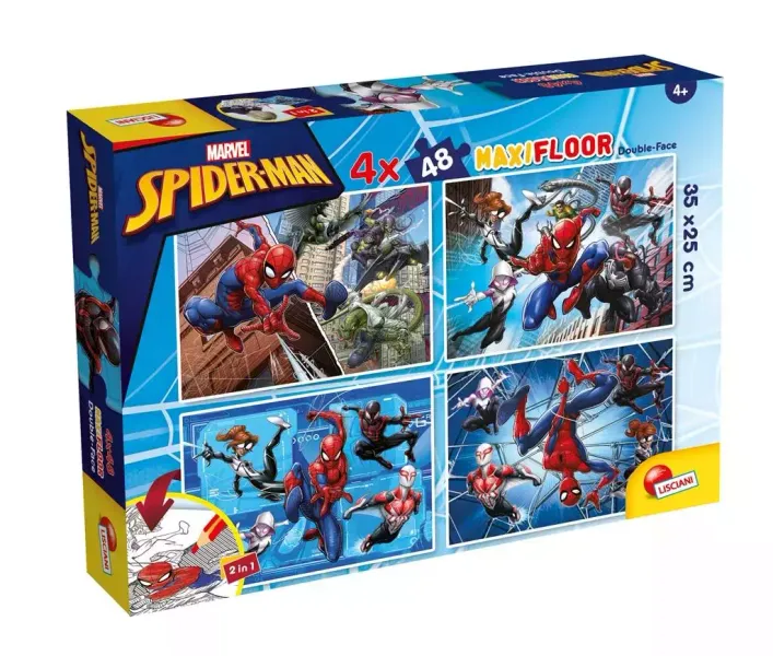 Puzzle podłogowe dwustronne Maxi 4x48 Spiderman zdjęcie 1