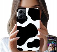 ETUI DO XIAOMI NOTE 12 4G - CZARNO - BIAŁE ŁATY KROWA, MODNE WZORY