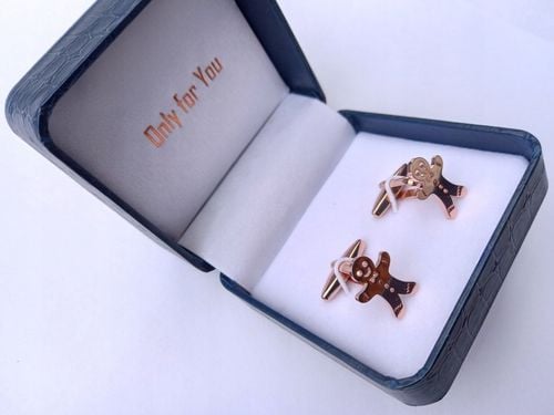 Spinki do mankietów EXC Złote Ślubne pozłacane masa perłowa w pięknym Etui na Arena.pl