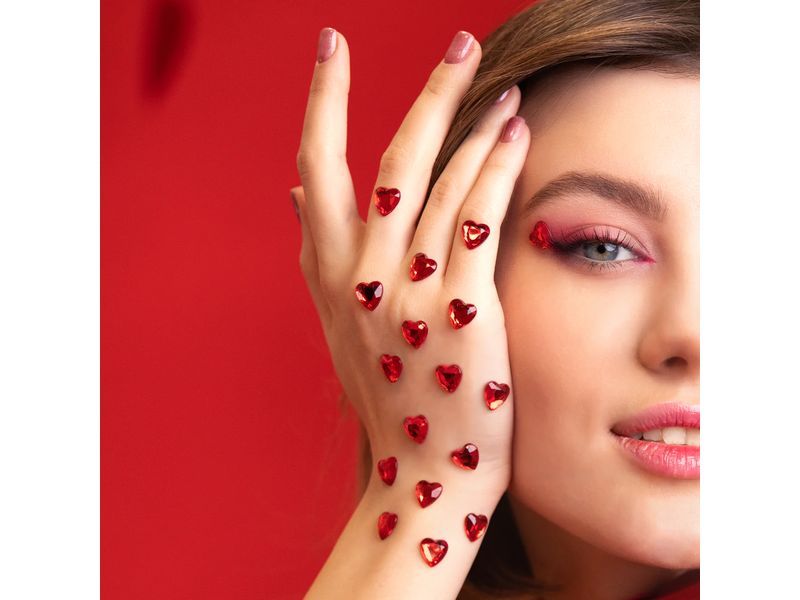 Naklejki rubinowe, Serca, czerwone, 36 szt. zdjęcie 6