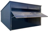 Garaż blaszany 3,5x7m Brama uchylna drzwi dach spad TKD258