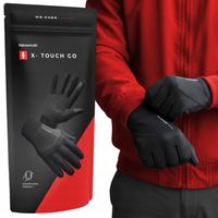 WEISNER GO | RĘKAWICZKI CZARNE MĘSKIE ZIMOWE ROWEROWE ANTYPOŚLIZGOWE