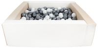 Kwadratowy suchy basen z ekoskóry z 300 piłeczkami - DUŻY ZESTAW DO ZABAWY