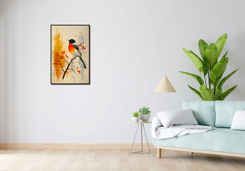 Plakat 53x81cm Jesienny Rudzik zdjęcie 4
