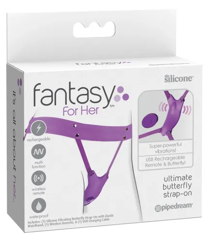 fantasy for her ultimate butterfly - wibrator do majtek z pilotem, rożowy na Arena.pl