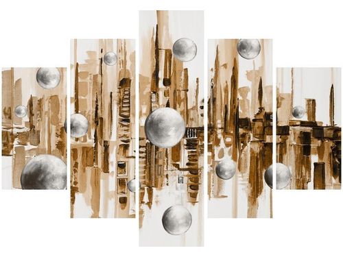 105CM 150CM OBRAZ 5 ELEM MIASTO ZE SNU BRĄZACH DRUK na Arena.pl