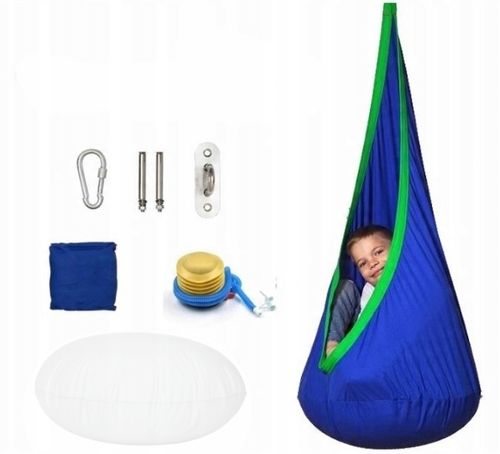 KOKON HUŚTAWKA FOTEL WISZĄCY DLA DZIECI + MOCOWANIE DO POKOJU OGRODU 100KG na Arena.pl