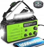 Feegar OZE3 Radio FM AM Budowlane Sieciowe Przenośne Solar 8000mAh Latarka