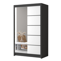 Szafa przesuwna FADO III 120cm - CZARNY/BIAŁY+LUSTRO