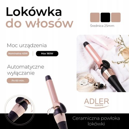 Lokówka do Włosów Ceramiczna do Stylizacji Tradycyjna śred 25mm AD na Arena.pl
