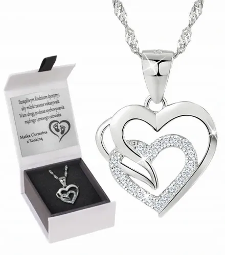 SREBRNY NASZYJNIK SERCE SREBRO 925 ŁAŃCUSZEK DAMSKI Z ZAWIESZKĄ GRAWER na Arena.pl