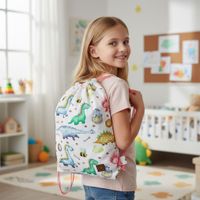 Plecak Worek Bawełniany dla dzieci Jasny Dinozaury