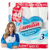 Papier Toaletowy Familia 3 Warstwowy Bezzapachowy Miękki 40 Rolek