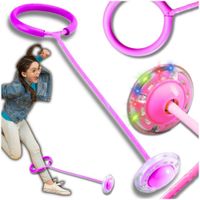 HULA HOP SKAKANKA NA NOGĘ DLA DZIECKA RÓŻOWA LED