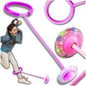 HULA HOP SKAKANKA NA NOGĘ DLA DZIECKA RÓŻOWA LED