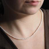 Naszyjnik - Białe Perły hodowane i srebro złocone