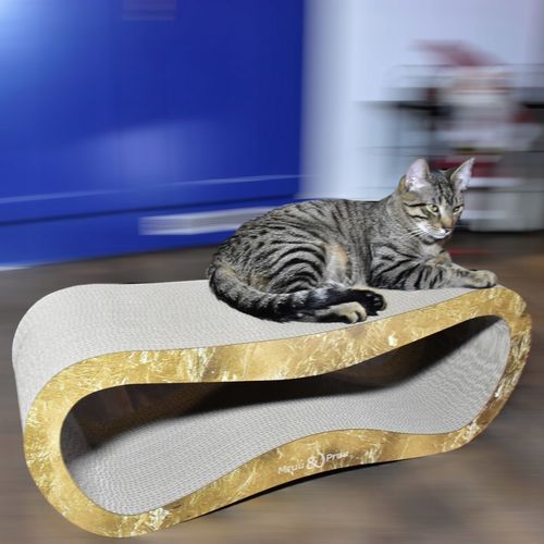 Drapak dla kota LEON | złoty | 78x28x24 cm | MruuPruu na Arena.pl
