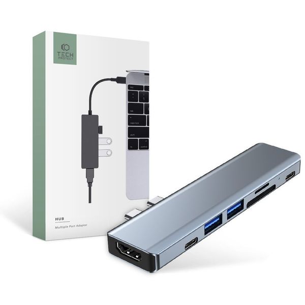 TECH-PROTECT V5-HUB ADAPTER 7IN1 GREY zdjęcie 1