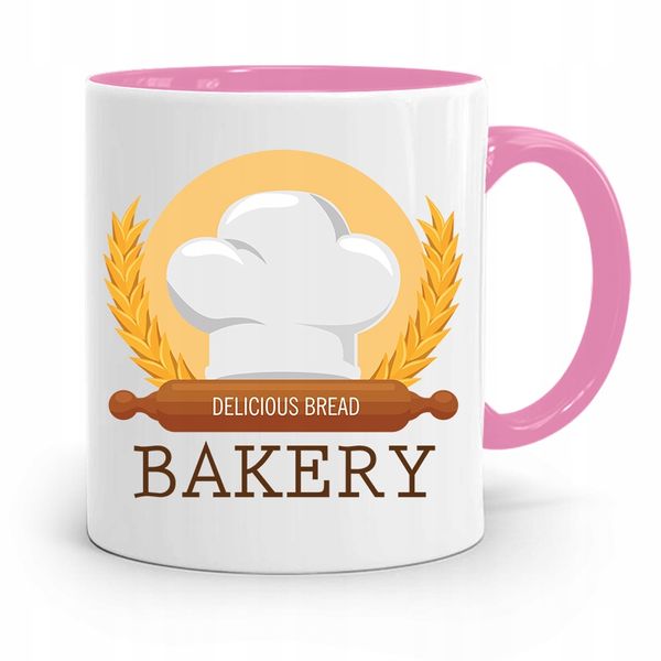 Kubek Różowy Dla Piekarza Bakery Prezent Z Nadrukiem Ze Zdjęciem zdjęcie 1