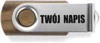 TWÓJ NADRUK PENDRIVE drewniany reklamowy LOGO FIRMY NAPIS Pamięć USB 8 GB