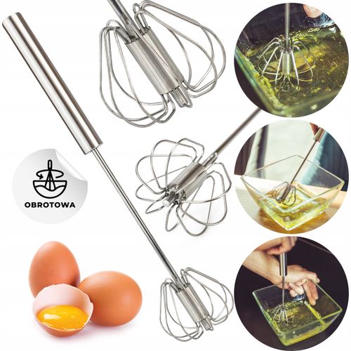 Obrotowa trzepaczka do jajek i śmietany stal nierdzewna VERGIONIC na Arena.pl