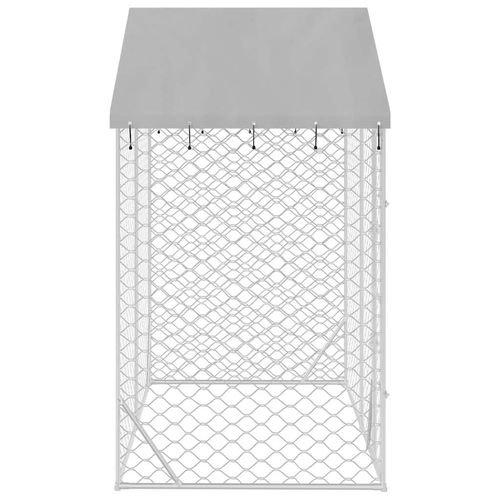 Kojec dla psa, z dachem, srebrny, 3x1,5x2,5 m, stal na Arena.pl