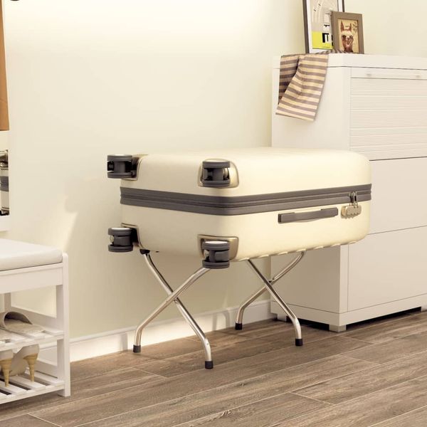 Stojak bagażowy z oparciem, srebrny, 56x39x52 cm zdjęcie 2