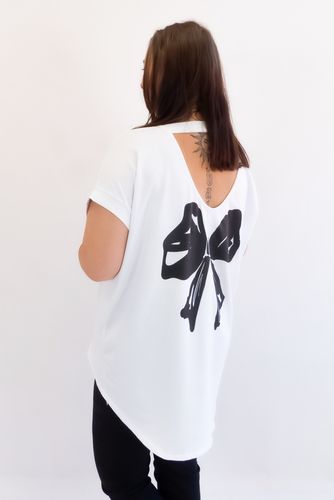 Biała Tunika z Dekoltem na Plecach UNI na Arena.pl