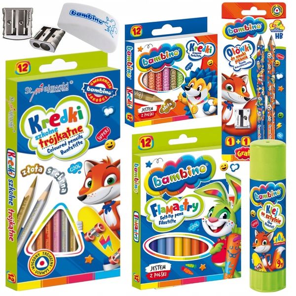 Wyprawka szkolna Bambino XXL duży zestaw przyborów szkolnych do szkoły zdjęcie 10