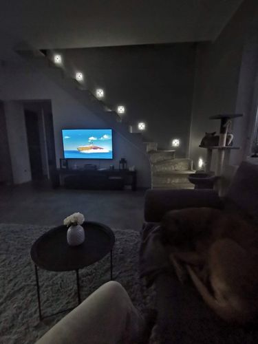 Oprawa LAMPKA schodowa LED 230V oświetlenie schodowe 2W CZARNA ZIMNA na Arena.pl