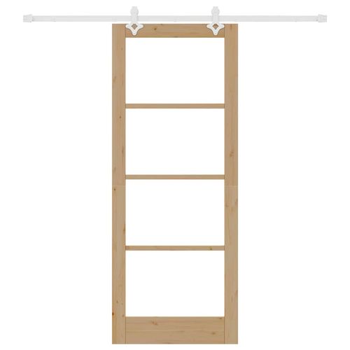 Drzwi przesuwane Brązowy 83 x 211 cm Drewno i metal na Arena.pl