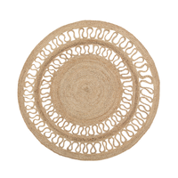 Dywan okrągły z juty ø 120 cm beżowy DIKILI