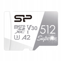 Silicon Power 512 GB szybka karta MicroSD 4K A2 V30 SDXC U3 z adapterem